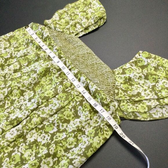 Apt. 9  Womens‎ Green Chiffon Off The Shoulder Floral Top Blouse Medium - Picture 9 of 11